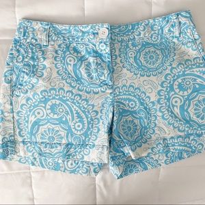 Loft Blue + White Medallion Shorts • size 2